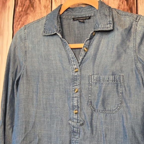 American Eagle Outfitters Blue Denim Shirt Dress Size XS - Picture 3 of 7